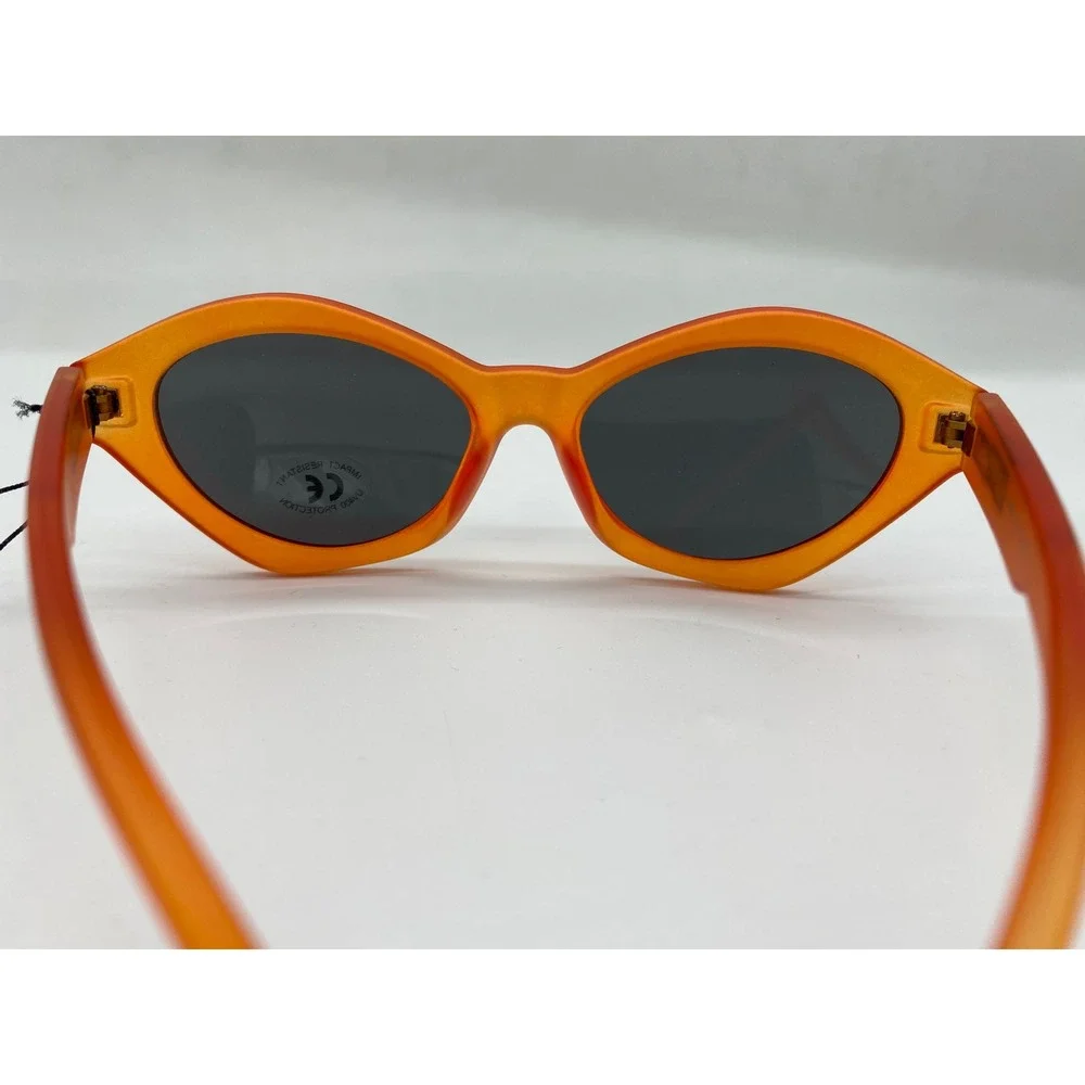 Happy Hour Shades Sunglasses Translucent Orange Cat Eye UV400 Streetwear New